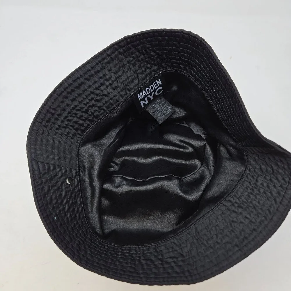 Madden NYC Black Studded Bucket Hat Punk Cyber‎ Streetwear Goth Y2K